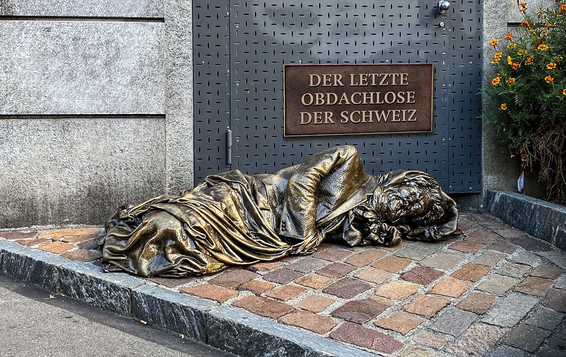 Kampagnenbild Heilsarmee „Der letzte Obdachlose der Schweiz“.