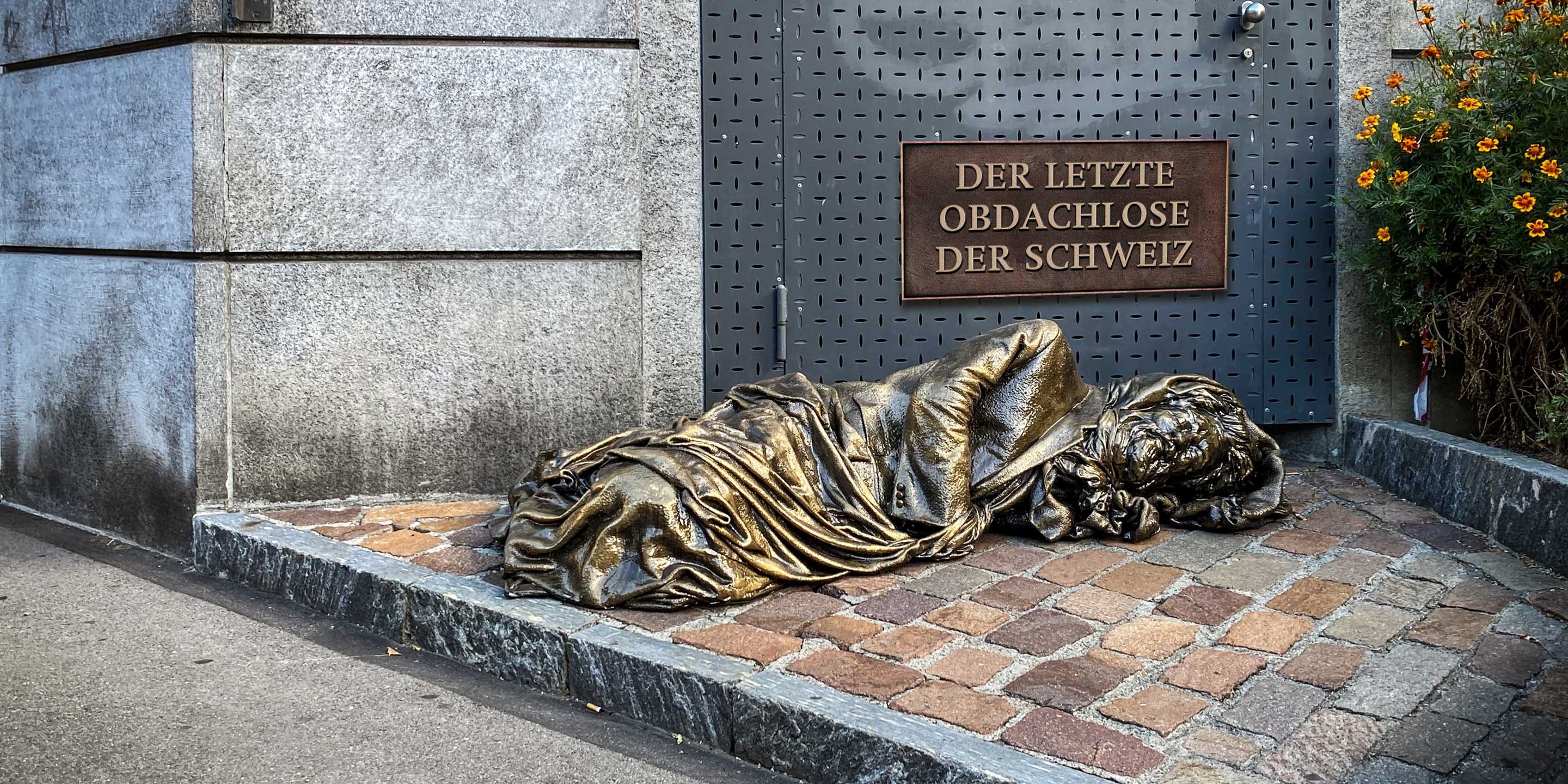 Kampagnenbild Heilsarmee „Der letzte Obdachlose der Schweiz“.