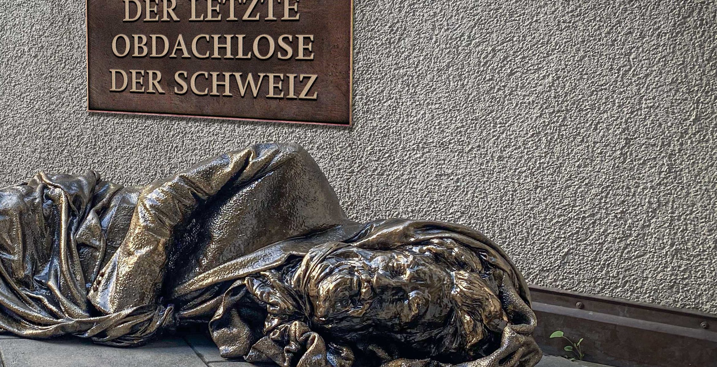 Kampagnenbild Heilsarmee „Der letzte Obdachlose der Schweiz“.