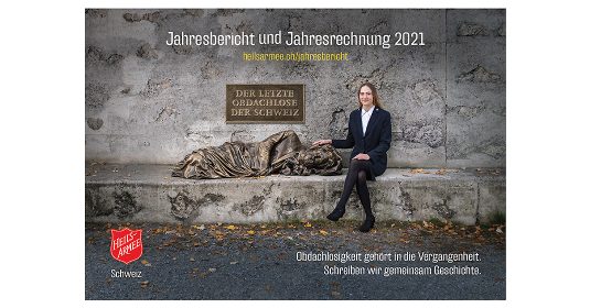 Frontpage des Jahresbericht 2021 der Heilsarmee.