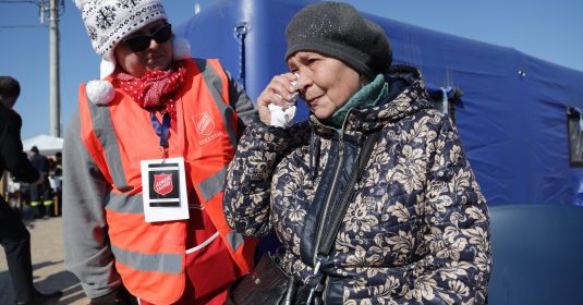 ukrainische Geflüchtete bei der Heilsarmee