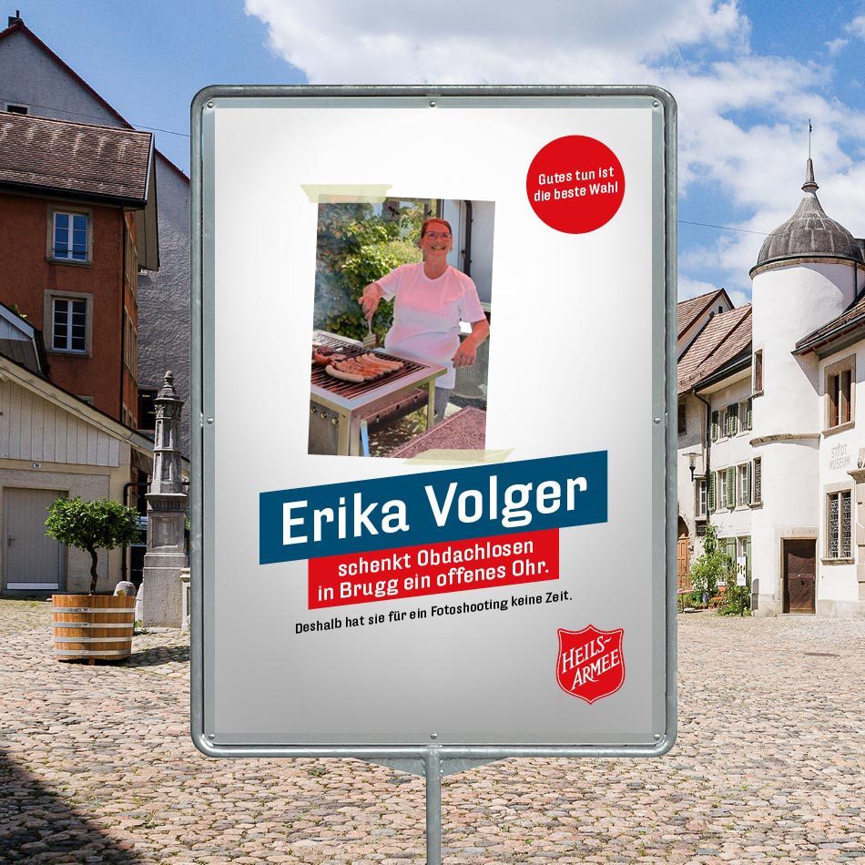 Wahlplakat Heilsarmee Aarau Erika Volger