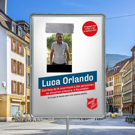 Wahlplakat von Luca Orlando, Heilsarmee.