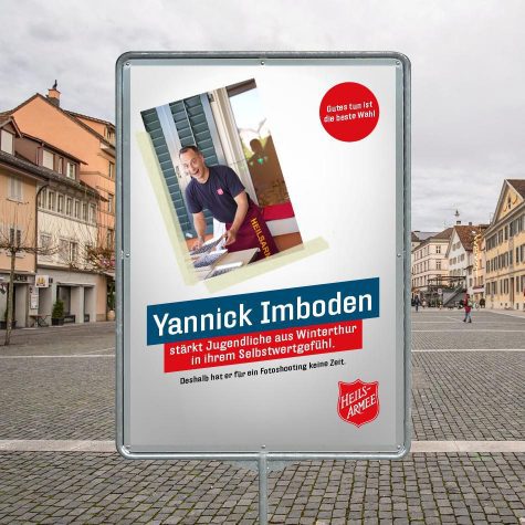 Wahlplakat von Yannick Imboden von der Heilsarmee.