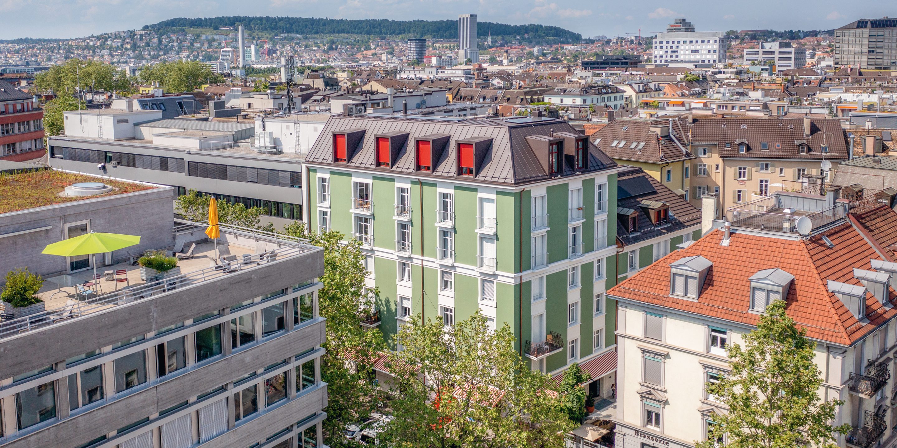 Molkenstrasse Zürich Gebäude aus der Luft