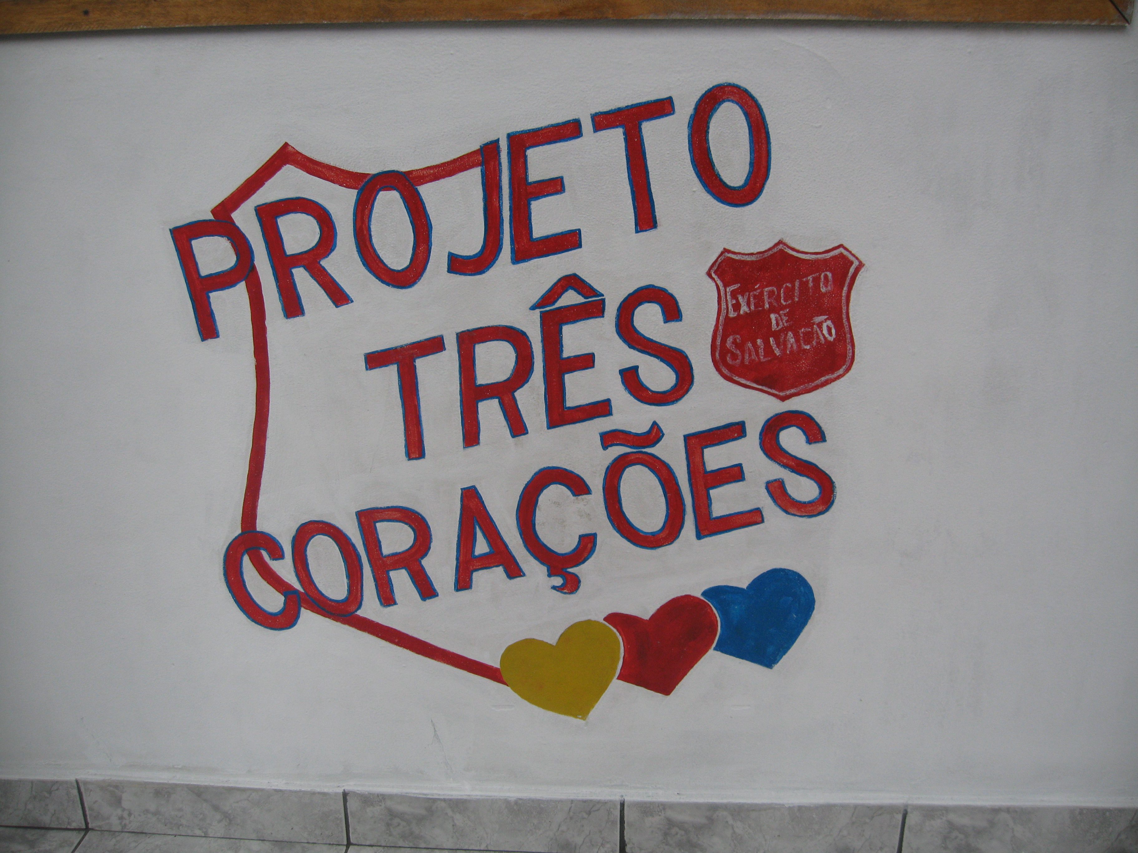 Schriftzug „Drei Herzen“ Brasilien – Three Hearts