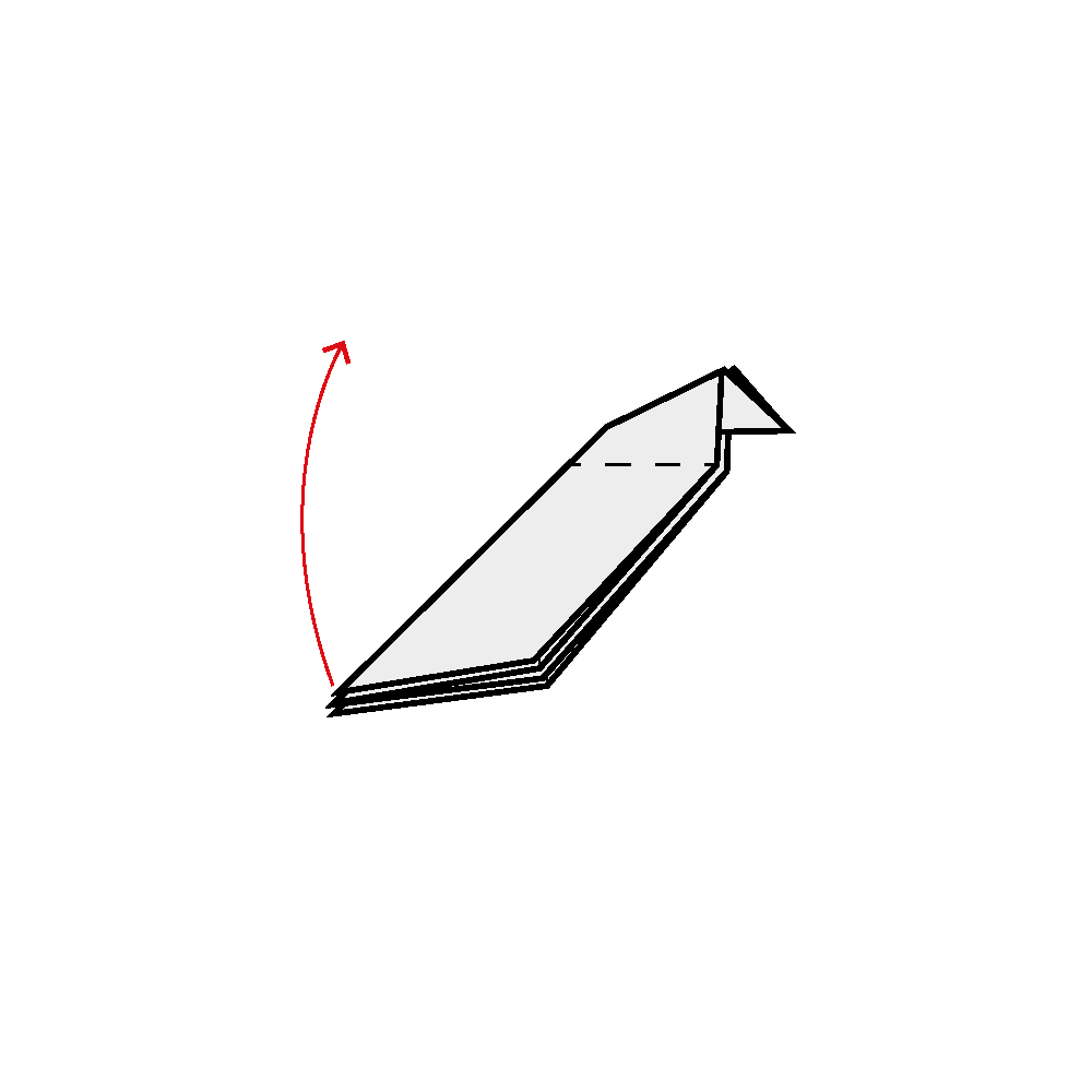 Faltanleitung Origami Taube. Schritt 10.