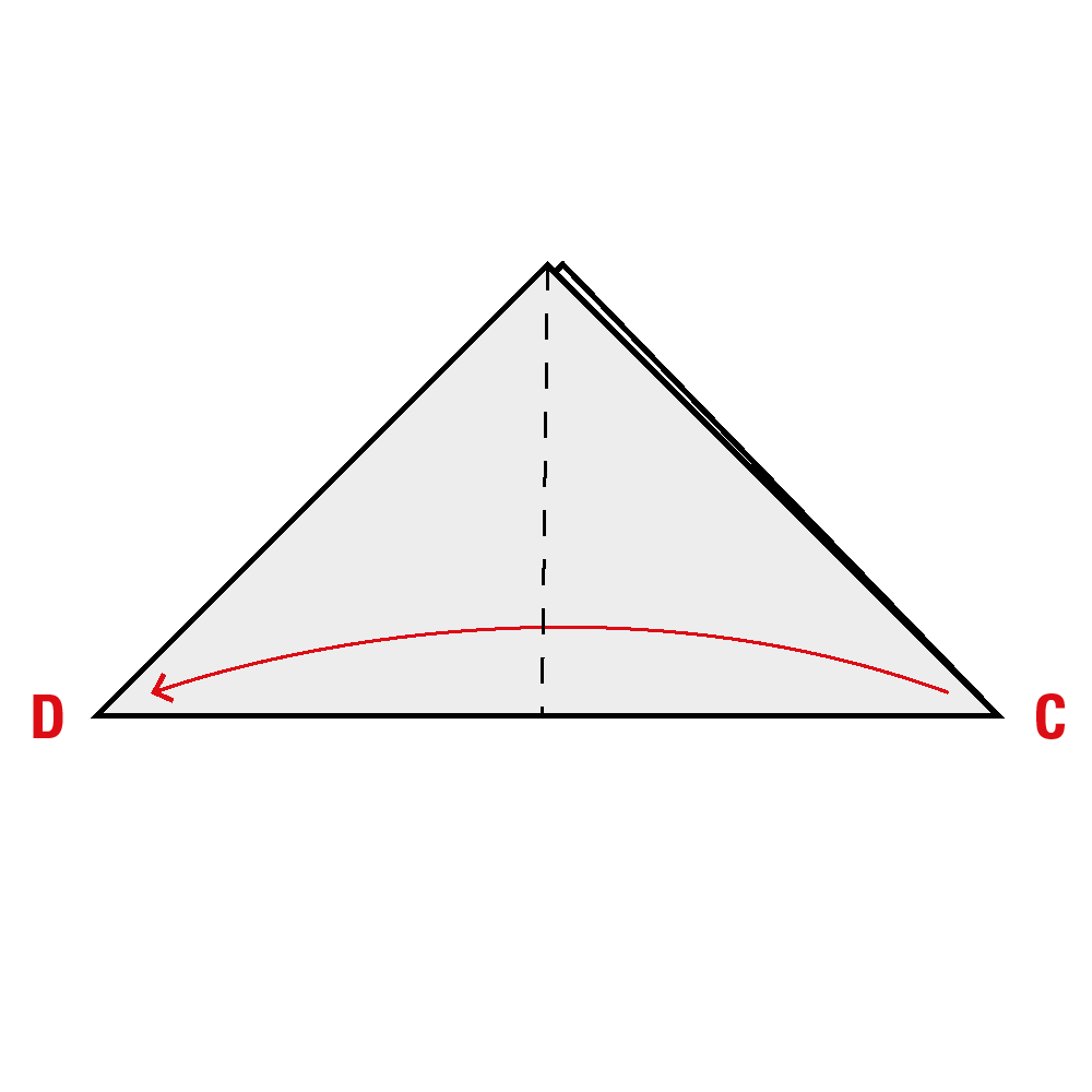 Faltanleitung Origami Taube. Schritt 2.