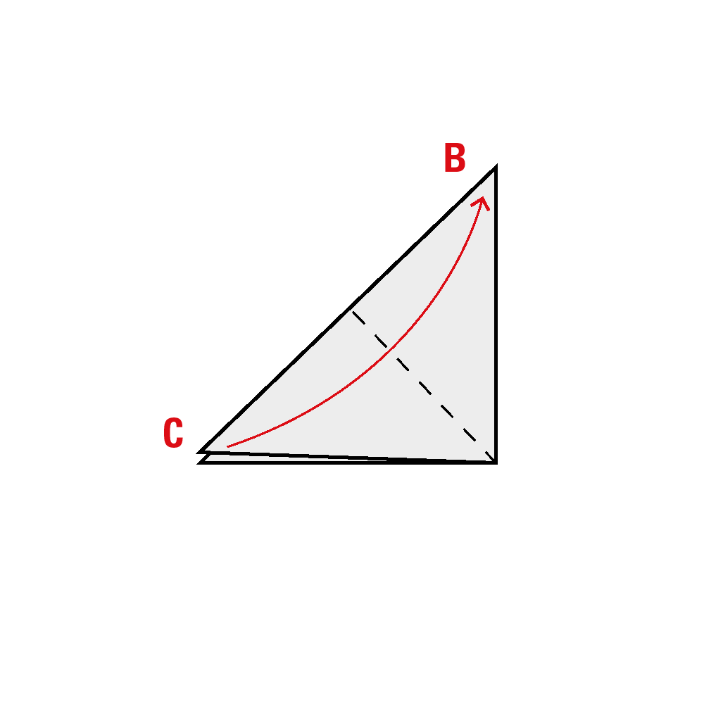 Faltanleitung Origami Taube. Schritt 3.